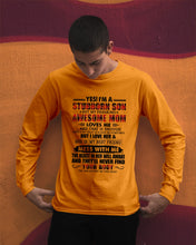 Load image into Gallery viewer, A Stubborn Son Of A Freaking Awesome Mom I Love Her Gift For Mama Unisex Long Sleeve
