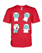 Load image into Gallery viewer, Pig Pandemic Essential Stay At Home Unique Custom Design Guys V-Neck