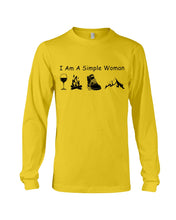 Load image into Gallery viewer, Simple Woman Loves Wine Camping Shoes And Climbing Unisex Long Sleeve
