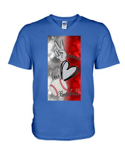 Load image into Gallery viewer, Baseball Peaceful Love Gift For Baseball Lovers Guys V-Neck