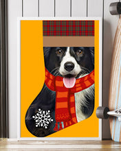 Load image into Gallery viewer, Santa Border Collie In Stock Gift For Dog Lovers Vertical Poster