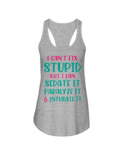 Load image into Gallery viewer, I Can't Fix Stupid But I An Sadate It Gift For Girls Ladies Flowy Tank
