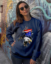 Load image into Gallery viewer, Eagle Giant Scratch USA Flag Gift For Women Sweatshirt