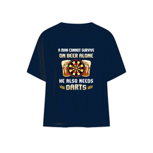 Load image into Gallery viewer, A Man Cannot Survive On Beer Alone He Also Needs Darts Trending Baby Onesie