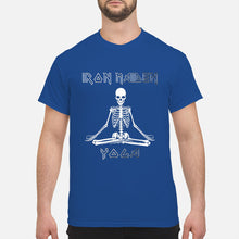 Load image into Gallery viewer, Yoga Iron Skeleton Dark Blue Background Gift For Men Guys Tee
