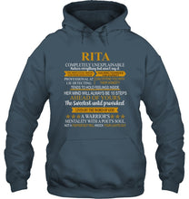 Load image into Gallery viewer, Rita Custom Name Gift A Warrior's Mentality With A Poet's Soul Hoodie