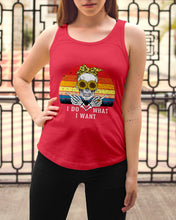 Load image into Gallery viewer, I Do What I Want Skull Sunflower Special Custom Design Ladies Flowy Tank
