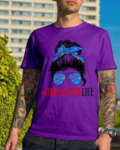 Load image into Gallery viewer, Firefighter Make You Life Safe Lady With Blue Ribbonhead Gift For Women Guys Tee