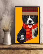 Load image into Gallery viewer, Santa Border Collie In Stock Gift For Dog Lovers Vertical Poster