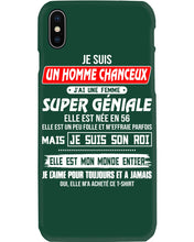 Load image into Gallery viewer, Je Suis Un Homme Chanceux J'ai Line Femme Custom Design Je Suis Son Roi Phone case
