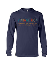 Load image into Gallery viewer, Vintage 1967 Knows More Than She Says And Notices More Than You Realize Unisex Long Sleeve