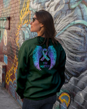 Load image into Gallery viewer, You Matter Ribbon Awareness With Angel Wings Sweatshirt