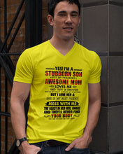 Load image into Gallery viewer, A Stubborn Son Of A Freaking Awesome Mom I Love Her Gift For Mama Guys V-Neck