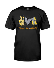 Load image into Gallery viewer, Peace Love Live Special Custom Design For Dog Lovers Guys Tee