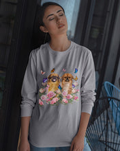 Load image into Gallery viewer, Pekingese With Peonies Gift For Dog Lovers Unisex Long Sleeve