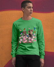 Load image into Gallery viewer, German Wirehaired Pointer With Peonies Gift For Dog Lovers Unisex Long Sleeve