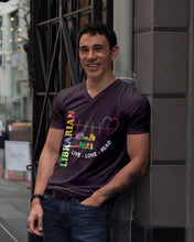 Load image into Gallery viewer, Librarian Live Love Read Special Custom Design Guys V-Neck