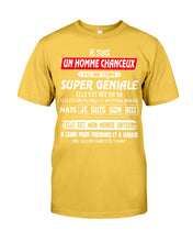Load image into Gallery viewer, Je Suis Un Homme Chanceux J'ai Line Femme Custom Design Je Suis Son Roi Guys Tee