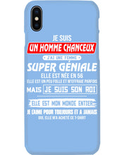 Load image into Gallery viewer, Je Suis Un Homme Chanceux J'ai Line Femme Custom Design Je Suis Son Roi Phone case