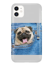 Load image into Gallery viewer, baby Pug In Denim Pocket Gift For Dog Lovers Phone case