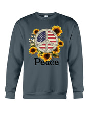 Load image into Gallery viewer, Peace Sign Sunflower Birthday Gift For Girls Sweatshirt