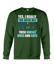 Load image into Gallery viewer, I Do Need All These Horses Dogs And Cats Sweatshirt