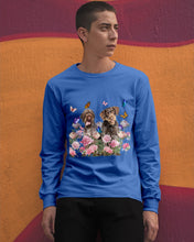 Load image into Gallery viewer, German Wirehaired Pointer With Peonies Gift For Dog Lovers Unisex Long Sleeve