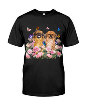 Load image into Gallery viewer, Pekingese With Peonies Gift For Dog Lovers Guys Tee