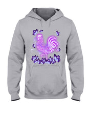Load image into Gallery viewer, Chicken Purple Butterflies Gift For Chicken Lovers Hoodie
