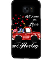 Load image into Gallery viewer, All I Need Are Love And Hockey Gift For Hockey Players Phone case