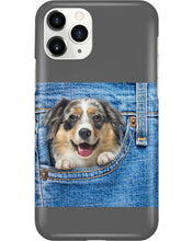 Load image into Gallery viewer, Australian Shepherd In Denim Pocket Gift For Dog Lovers Phone case