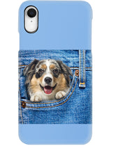 Load image into Gallery viewer, Australian Shepherd In Denim Pocket Gift For Dog Lovers Phone case