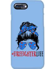 Load image into Gallery viewer, Firefighter Make You Life Safe Lady With Blue Ribbonhead Gift For Women Phone case