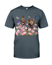 Load image into Gallery viewer, German Wirehaired Pointer With Peonies Gift For Dog Lovers Guys Tee