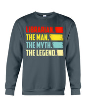 Load image into Gallery viewer, Vintage Funny Librarian The Man The Myth The Legend Gift For Friends Sweatshirt