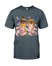 Load image into Gallery viewer, Pekingese With Peonies Gift For Dog Lovers Guys Tee