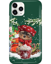 Load image into Gallery viewer, Yorkshire Terrier Loves Drinking Hot Latte Gift For Dog Lovers Phone case