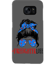 Load image into Gallery viewer, Firefighter Make You Life Safe Lady With Blue Ribbonhead Gift For Women Phone case