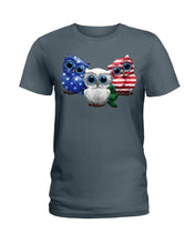 Load image into Gallery viewer, Lovely Phone Case Three Owl With US Flag Gift For Owl Lovers Ladies Tee