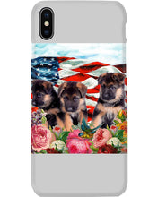 Load image into Gallery viewer, American Flag Sky Flower German Shepherd Gift For Dog Lovers Phone case