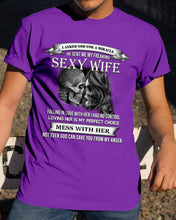 Load image into Gallery viewer, Shes Stubborn Messy And A Brat At Times Black Gift For Husband Guys Tee