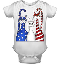Load image into Gallery viewer, Cat Happy America Independence's Day Special Custom Design Baby Onesie