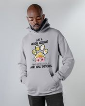 Load image into Gallery viewer, Medical Assistant Loves Dogs And Has Tattoos Gift For Dog Lovers Hoodie