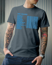 Load image into Gallery viewer, Pinpoint The Location In The Space Blue Guys Tee