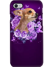 Load image into Gallery viewer, Purple Phone Case With Rose Gift For Chihuahua Lovers Phone case