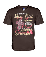 Load image into Gallery viewer, Birthday Gift For May Girl Who Can Do All Things Through Christ Guys V-Neck