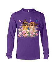 Load image into Gallery viewer, Pekingese With Peonies Gift For Dog Lovers Unisex Long Sleeve