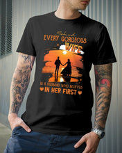 Load image into Gallery viewer, Behind Every Gorgeous Wife Is A Husband Who Believes In Her First Trending Guys Tee