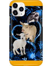 Load image into Gallery viewer, Lovely Phone Case Twinkling Blue Heart Gift For Goat Lovers Phone case