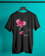Load image into Gallery viewer, Butterfly Faith Breast Cancer Awareness Meaningful Gift Guys Tee